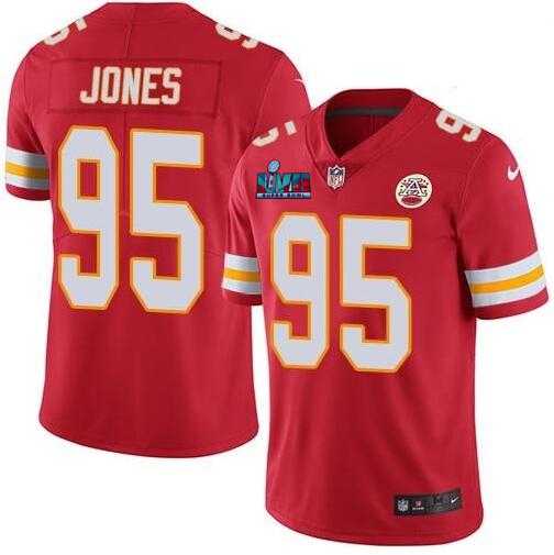 Men & Women & Youth Kansas City Chiefs 95 Chris Jones Red 2023 Super Bowl LVII Vapor Limited Jersey,We sell and wholesale Men & Women & Youth Kansas City Chiefs 95 Chris Jones Red 2023 Super Bowl LVII Vapor Limited Jersey on line form chian!
